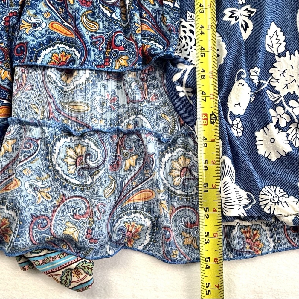 Lot Of 4 Maxi Dresses XL Blue Green Vacation Resort Cruise Comfort Tropical - Picture 11 of 11